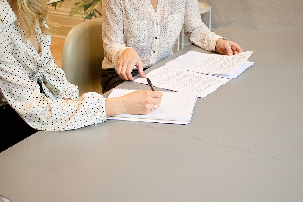 People going over documents