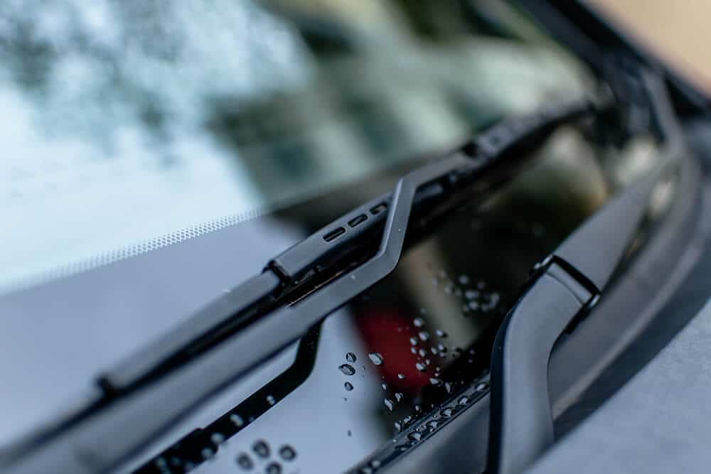 Wiper blades on windshield