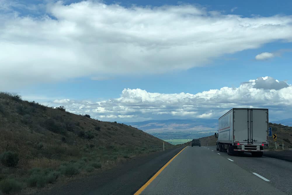 semi truck on road